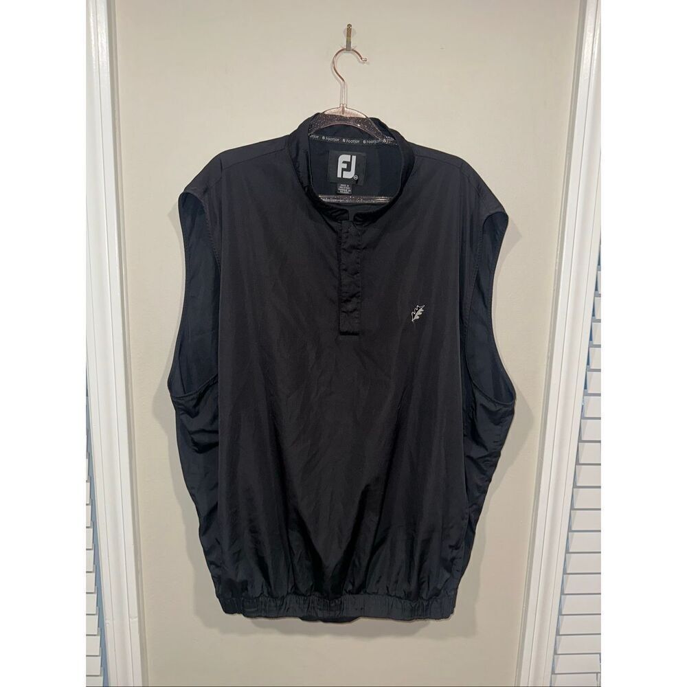 Footjoy Black 2XL Golf Vest 1/4 Snaps